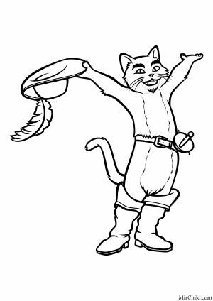 Рисунок кот в сапогах для детей