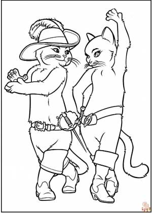 Раскраски Кот в сапогах для печати