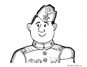 Военный» раскраска для детей