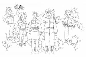 Раскраски Рисунок солдату от школьника