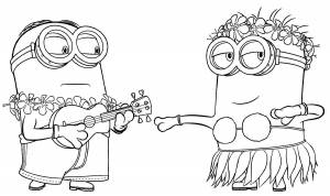 Миньоны гравитация раскраска