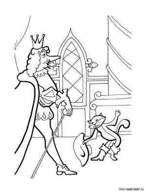 Раскраска Кот в сапогах