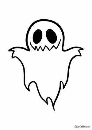 Раскраска привидение на Хэллоуин