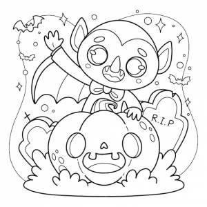 Иллюстрация страницы раскраски празднования хэллоуина