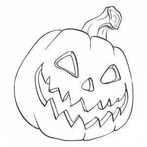 Раскраска Улыбчивая тыква на Хэллоуин
