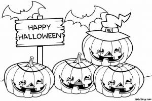 Раскраска Светильники в виде тыкв