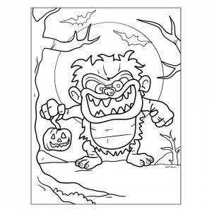 Раскраска Милый монстр на Хэллоуин