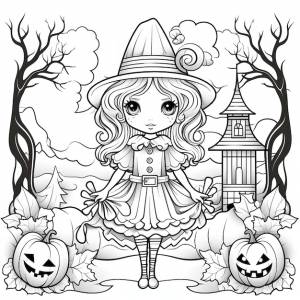 Хэллоуин раскраски страницы черно-белые