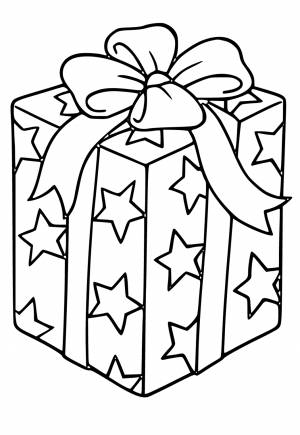 Раскраска Подарок Звезды