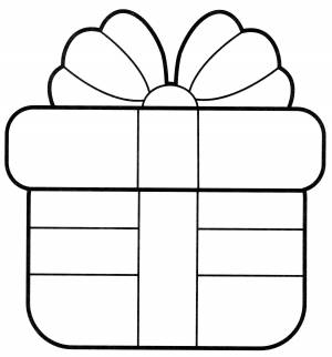 Раскраска Подарок с бантом