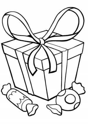 Новогодние подарки раскраска