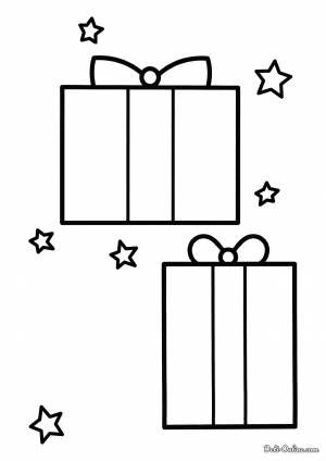 Раскраска Новогодние подарки для малышей