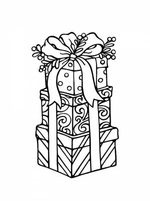 Раскраска Подарок картинка в формате