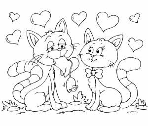 Валентинка с кошками