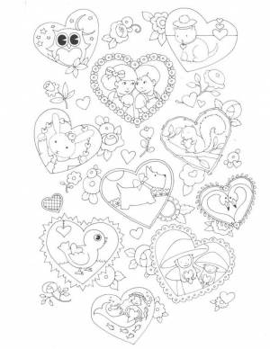 Валентинка раскраска