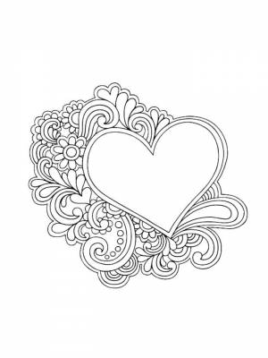 Раскраски Валентинки   в формате