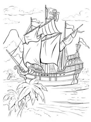Раскраска летучий корабль