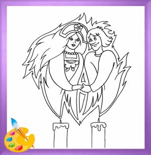 Летучий корабль -сказка-раскраска