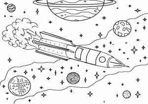 Раскраска день космонавтики для детей