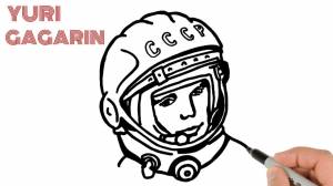 How to Draw Yuri Gagarin an Astronaut