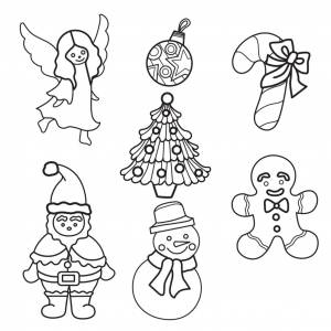Раскраска Елочные игрушки