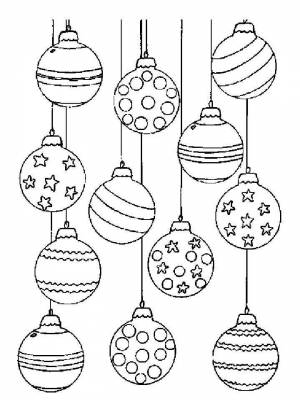 Раскраска Ёлочные игрушки  для детей