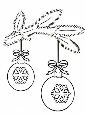 Раскраска Ёлочные игрушки  онлайн