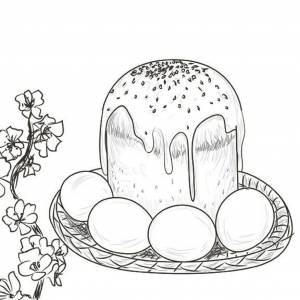 Пасхальный кулич рисунок карандашом
