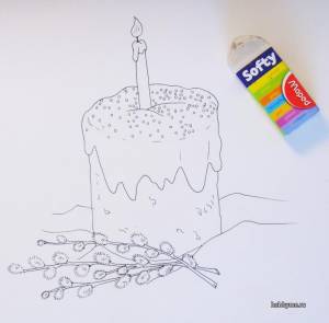 Как нарисовать пасхальный кулич