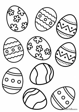 Раскраска Пасхальные яйца для гирлянды