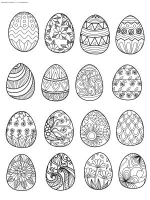 Раскраска Пасхальные яйца