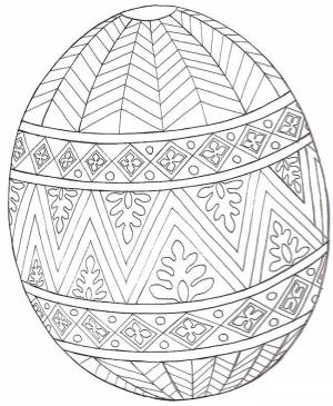 Раскраски Раскраска Яйцо с узорами украшено на пасху Узоры раскраски антистресс