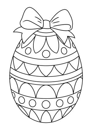 Раскраска «Пасхальное яйцо с бантиком»