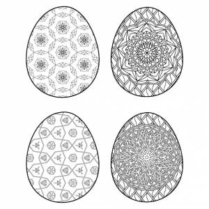 Раскраски пасхальные яйца для детей, взрослых и девочек
