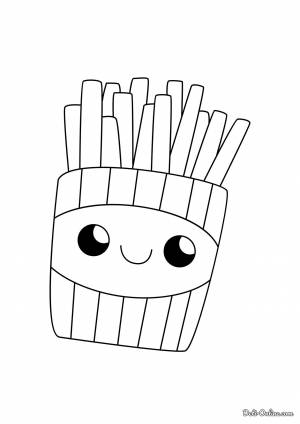 Раскраска Милашка картошка фри