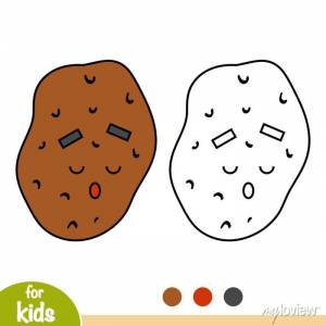 Книжка-раскраска, картошка с милым лицом плакаты на стену