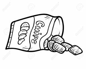 Coloring Book For Children, Chips Bag Клипарты, SVG, векторы, и Набор Иллюстраций Без Оплаты Отчислений