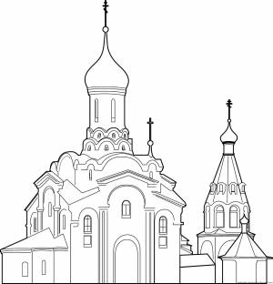 Раскраска православный храм для детей