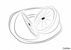 Раскраска Грейпфрут в миске