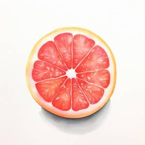 Рисунок грейпфрута с белым центром
