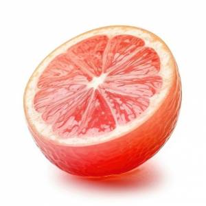 Разрезанный пополам грейпфрут на белом фоне