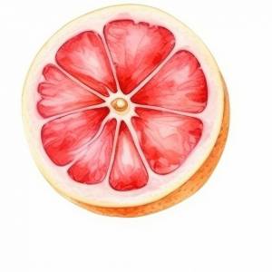 Рисунок грейпфрута с розовым сечением