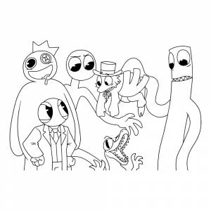 Раскраска Радужные друзья из Роблокс