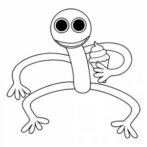 Раскраска Радужные друзья Фиолетовый с мороженым