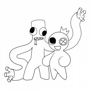 Раскраска Зеленый и Синий из Радужные друзья