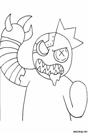 Раскраски Радужные друзья роблокс фиолетовый