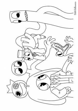 Раскраска Радужные друзья из Роблокс