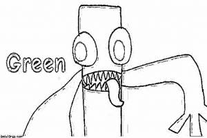 Раскраска rainbow friends green