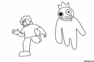 Раскраска rainbow friends blue