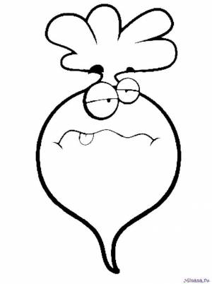 Раскраска редиска 4